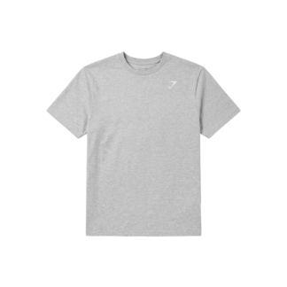 Gymshark Crest T-Shirt gris jaspeado, vista frontal
